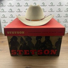 Stetson 4X Beaver Grant Cowboy Hat Belly Beige 7 5/8 Western Cattleman Crease picture