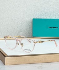 Tiffany & Co. Transparent Pink Oval Eyeglasses Clear Lens Gold Tone Frame picture