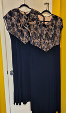 Lot Sz 14 Petite + 16 Jeffrey & Dara Evening Velvet Gowns Black Wedding Party picture
