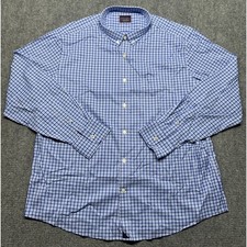 UNTUCKit Moletto Shirt Mens 2XL Blue White Check Button Up Stretch Long Sleeve picture