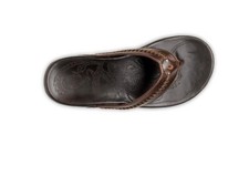 OluKai Mea Ola Men's US 10 Brown/Black Leather Flip Flop.   MESSAGE FIRST PLS‼️ picture