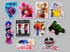 Gorillaz Inspired Vinyl Sticker Lot (10 Stickers) hip-hop indie pop edm rock picture