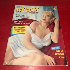 MODERN MAN Men's Magazine Aug. 1957 Susan Petersen, Mona Miller, Peaches Page, + picture