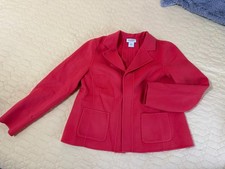 Talbots Red 100% Wool Open Front Jacket Womens Size 6 Regular Unlined picture