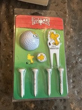 Vintage Snoopy's Tee Time Golf Collection W/ Tees, Golf Ball, Marker,Divot picture