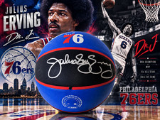 Hand Signed Dr J Julius Erving Logo Basketball Certified  picture