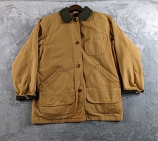 VTG LL Bean Chore Coat Womens Small Tan Primaloft Removable Liner USA 90s READ picture