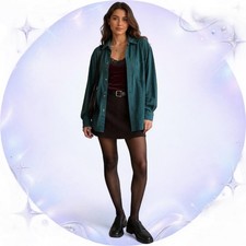 Vintage 90s Paris Sport Club Teal Rayon Oversized Button-Up Shirt picture
