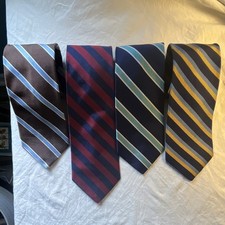 Brooks Brothers Makers men's silk striped ties lot of 4 multicolor self-tie picture