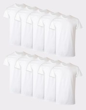 Hanes 10-Pack Men Tee T-Shirt ComfortSoft White Crewneck Undershirt Short Sleeve picture