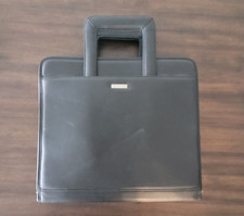 Franklin Covey Black Faux Leather Classic Planner Zippered Binder 3 Rings Handle picture