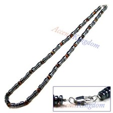 Accents Kingdom Men's Magnetic Hematite Tiger's Eye Sports Necklace picture