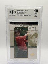 2001 SP Authentic Previews #51 Tiger Woods Rookie Card BCCG 10 Mint+ picture