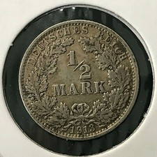 1913-J  GERMANY SILVER 1/2 MARK  NICE COIN picture
