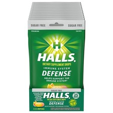 8 Pack Halls Defense Citrus Sugar Free Vitamin C Drops 200 Drops Total Fast Ship picture