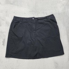 Vintage White Stag Skort Womens 16 Black Twill A-Line Lined Pockets Stretch picture