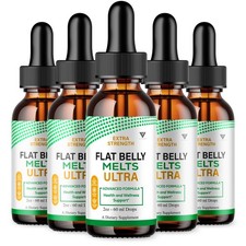 (5 Pack) Flat Belly Melts Weight Support Drops, FlatBellyMelts Supplement (10oz) picture
