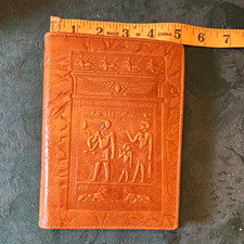 Vintage 1980s Egyptian Camel Leather Telephone Index Book Journal Unused Pharaoh picture