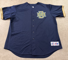 Vtg Y2K Milwaukee Brewers MLB Majestic Button Jersey SEWN Adult 2XL picture