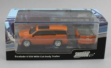 1:64 *SHADOW PRO* ORANGE Cadillac Escalade-V ESV w/Trailer *NIB* picture
