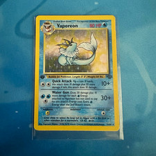 Pokemon TCG Vaporeon 12/64 Jungle Holo Rare English 80 HP First Edition picture