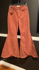 Shyanne Women's Rust Tulip Flare Wide Boot Leg Bell Bottom Jeans Size 28W X 32L picture