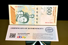 VENEZUELA new notes 500 DIGITALES  x1 , 500 Million Bolívares – COA Included UNC picture