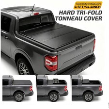 4.5/4.6FT Hard Tri-Fold Tonneau Cover For 2022-2026 Ford Maverick Truck bed picture