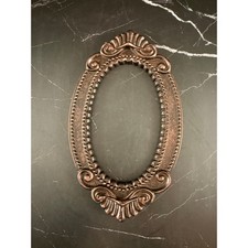 VTG Ornate Copper Glazed Oval Frame 8.75 X 5.25 picture