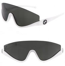 GUCCI 1650 White Black Sport Wrap Shield Gg1650S Unisex Rimless Sunglasses 007 picture