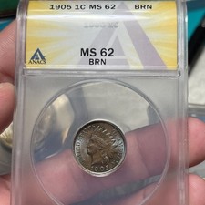 1905 1C BN Indian Cent ANACS MS62 Tone picture