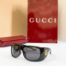 Gucci GG2170S Wrap Sunglasses Black Double G Logo Shades 66-14-125 picture