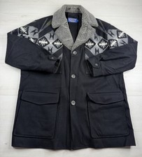 Vtg Pendleton Wool Jacket Aztec Southwest Pattern Over Coat Lined Mens L RARE picture