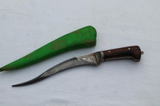 old vintage Indo-Persian Mughal Islamic Damascus Steel Dagger Silver Damascened picture