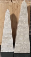 Vintage Casa Bique Tessellated Stone Obelisks Graduated Pair 24