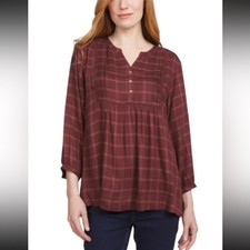 Wrangler Women's Maroon Plaid Blouse picture