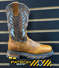 MEN'S SOFT TOE WORK BOOTS WITH SQUARE WESTERN RANCH HEAVY DUTY BOTA SHOULDER picture