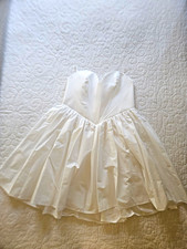 ZARA White Strapless Pleated Mini Dress Cotton Woven Lightweight Size S picture