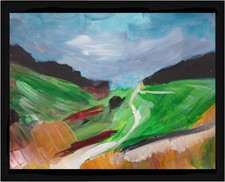 Impressionistic Colorful Hills 11x14 Hand Made Signed Acrylic Art painting picture