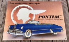 1950 Pontiac Convertible “America’s Lowest Priced Straight Eight” Car Ad. Sign picture