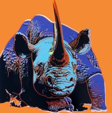 Andy Warhol Black Rhinoceros 1983 Endangered Species Screenprint 38 x 38 picture