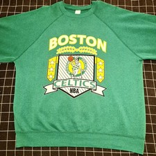 Vintage 80s Boston Celtics Crewneck Sweatshirt Artex NBA Made in USA Green XL picture