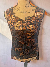 VTG Coldwater Creek Bronze Brown Velvet Small 3-Piece Set Tank/Skirt/Shirt picture