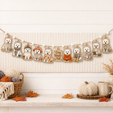 Westie Dog Cozy Fall Ornament Garland 6ft Halloween Decor for Dog Lovers picture