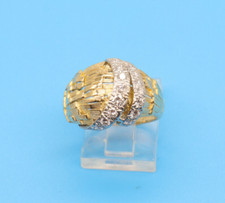 Vintage 18k Yellow Gold .50 tcw Diamond 1970’s - 80's Brutalist Style Dome Ring picture