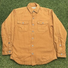 Duluth Trading Shirt Jacket Mens Small Brown Cotton Lined Workwear Shacket picture