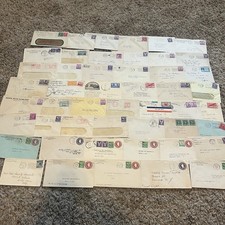 1940s LOT OF 50 U.S. COVERS, AIR MAIL STAMPED ENVELOPES WINDOWS AND MUCH MORE picture