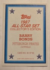 Rare Barry Bonds #30 1987 Topps All-Star GLOSSY Blank Front Error🔥  picture