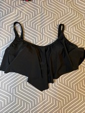 Torrid Black Flounce Ruffle Swim Top Size 00 NWOT picture
