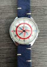 Vintage Raketa Russian Mechanical Watch Compass Dial – Working – Colareb Leather picture